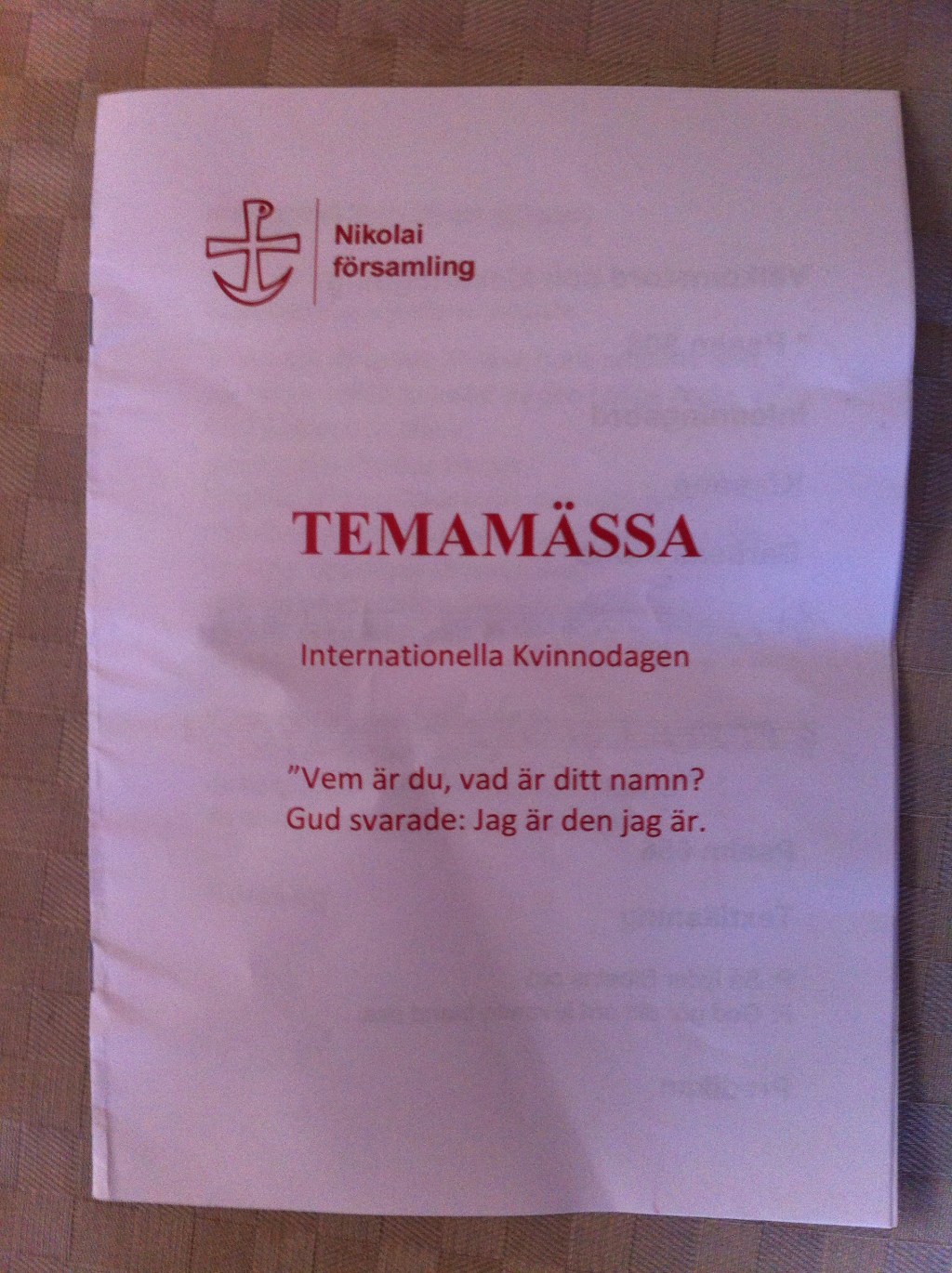 Temamässa kvinnodagen